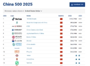 2025 Brand Finance2025中国品牌价值500强：中国农业银行保持第五位