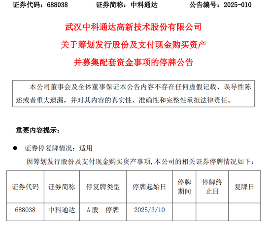 中科通达筹划购买星和北海控制权，3月10日开市起停牌 第2张