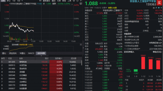 大牛股停牌核查，AI应用突陷回调！创业板人工智能ETF（159363）大跌3%资金火速进场，抢筹1.4亿份 第1张