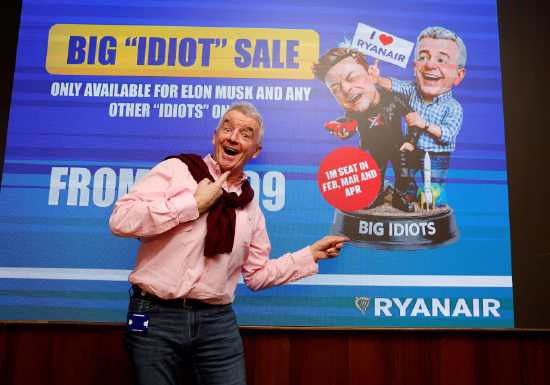 瑞安航空CEO奥利里乐见与马斯克的公开争执 第1张 瑞安航空CEO奥利里乐见与马斯克的公开争执 第1张